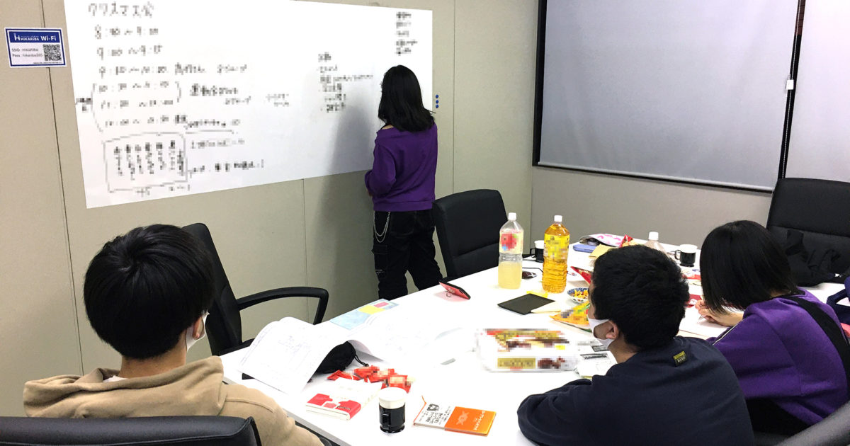 画像:ジュニアリーダーの高校生のミーティング場所として利用されました